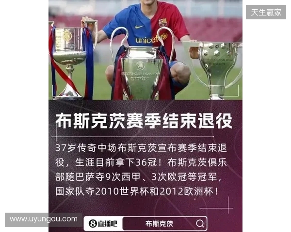 特尔施特根社媒祝贺布斯克茨：以一座冠军结束征程，太棒了